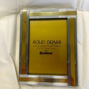Set of Two (2) Bowon Solid Brass Photo Frames, 3-1/2” x 5”, NIB